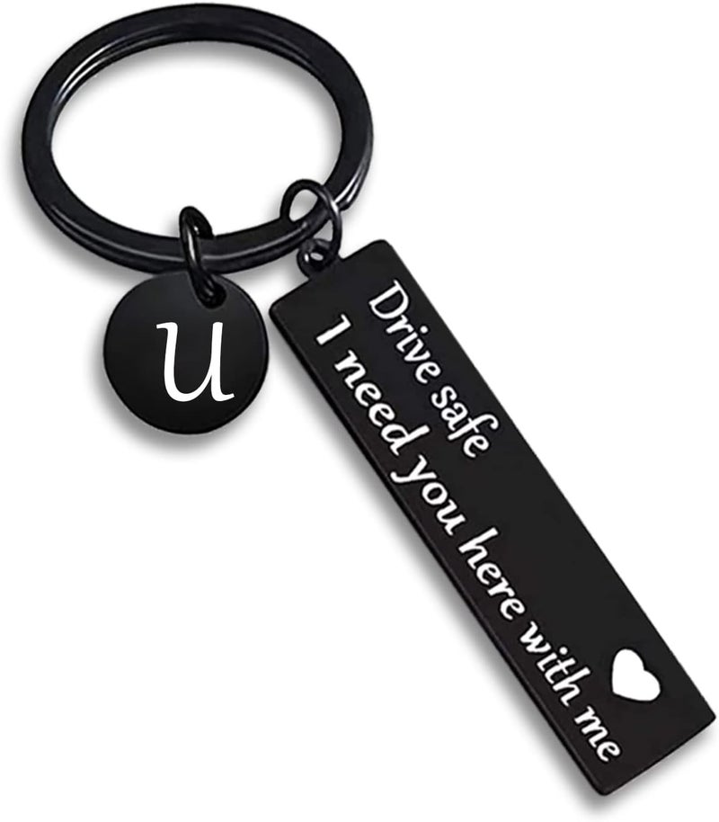 VICKHU drive safe keychain for boyfriend,26-letter keychain,gifts for boyfriend on birthday christmas valentines day - Image 1